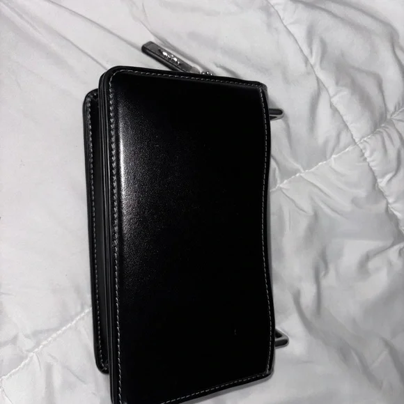 Coach Black Leather Crossbody with Silver 'C' Hardware - Picture 5 of 6